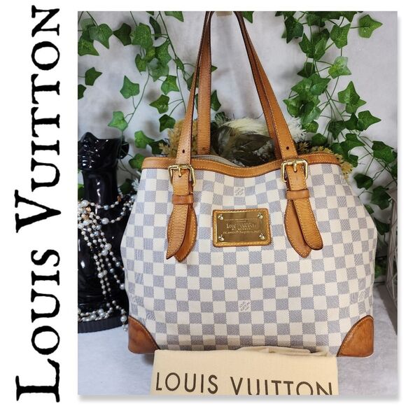 Authentic Louis Vuitton Damier Azur Hampstead MM with Dust Bag - Picture 1 of 17